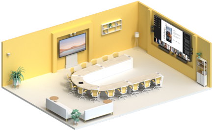 Yellow Microsoft Teams conference room